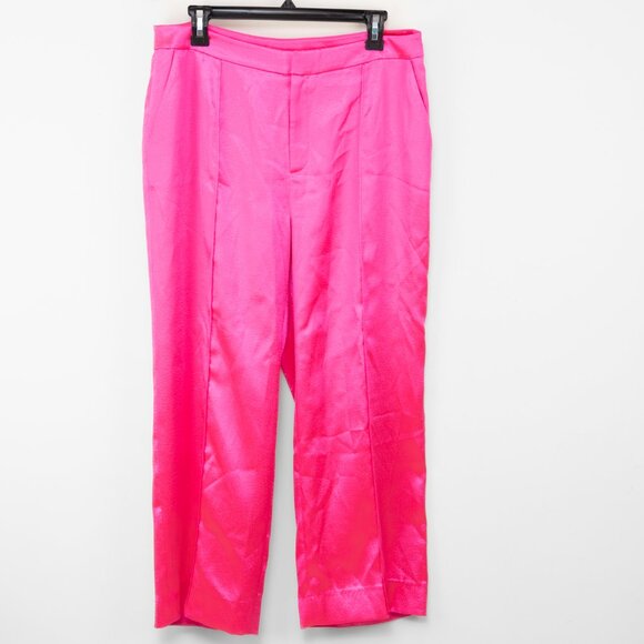 Cinq à Sept Karis Satin Pants Kylie Jacket Set Sophisticated Ultra Pink Size 12 - Picture 4 of 16